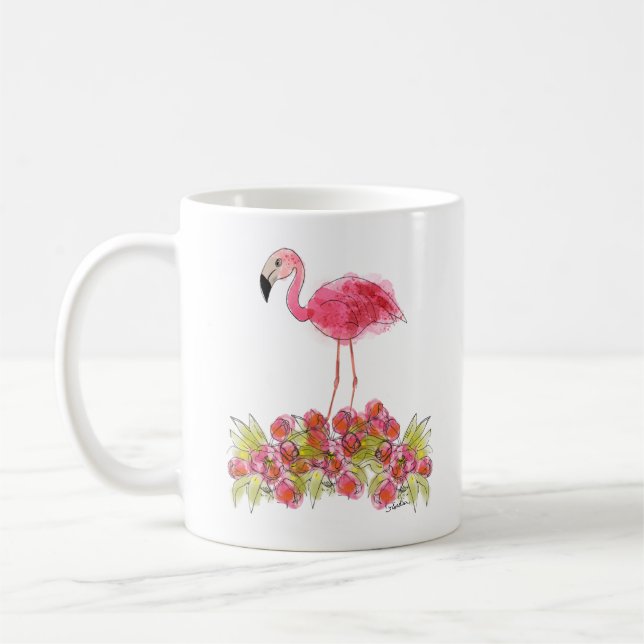 Flamingo Watercolor Mugg (Vänster)