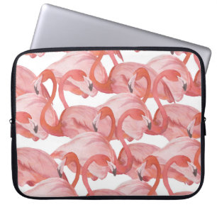 Flamingo Watercolor: Sömlös Mönster Laptop Fodral