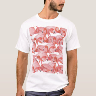Flamingo Watercolor: Sömlös Mönster T Shirt