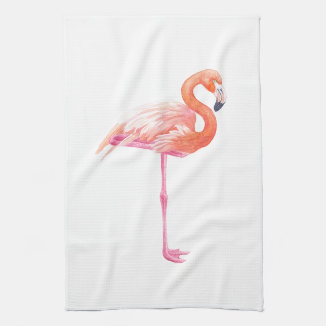 Flamingo watercolor towel kökshandduk (Vertikal)