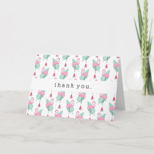 Flamingo & Watermelon Pastel Mönster Tack Kort