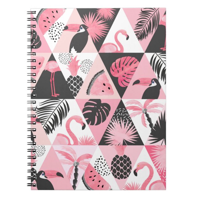 Flamingo Watermelon Seamless. Anteckningsbok (Framsidan)