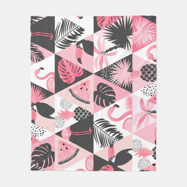 Flamingo Watermelon Seamless. Fleecefilt (Framsidan)