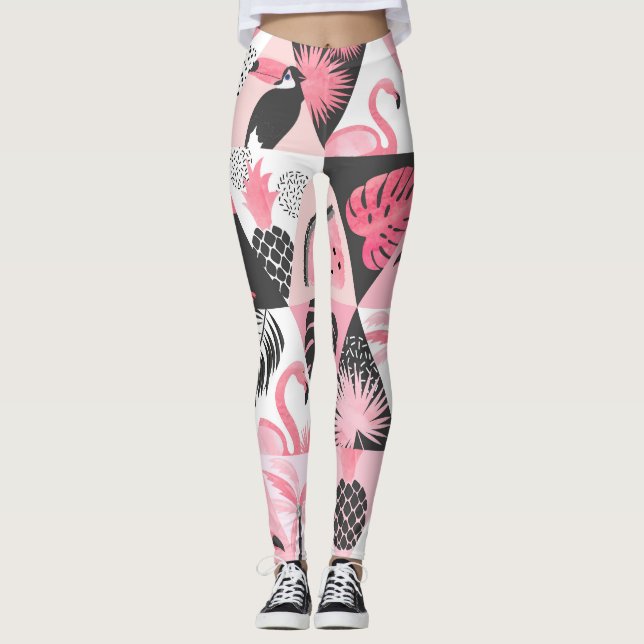Flamingo Watermelon Seamless. Leggings (Framsida)
