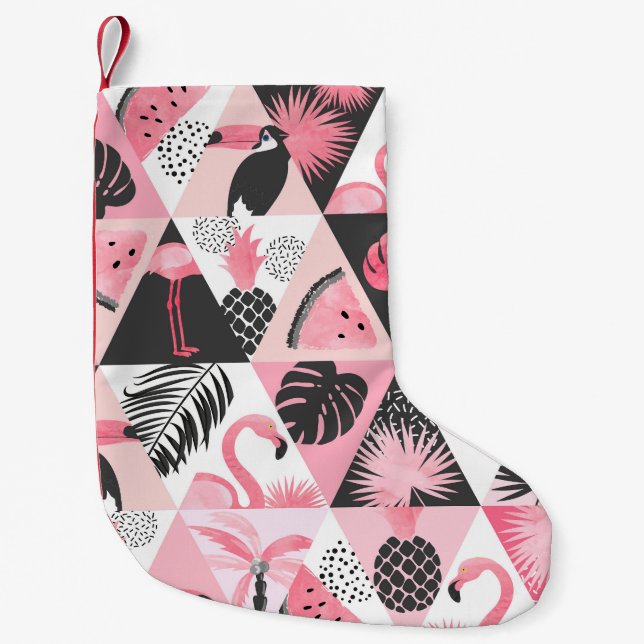 Flamingo Watermelon Seamless. Liten Julstrumpa (Framsidan)