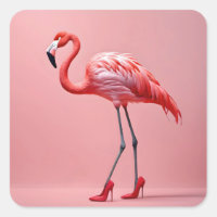 Flamingo Wearing Red Högklackars