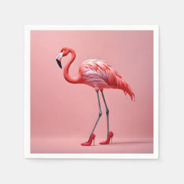 Flamingo Wearing Red Högklackars Pappersservett