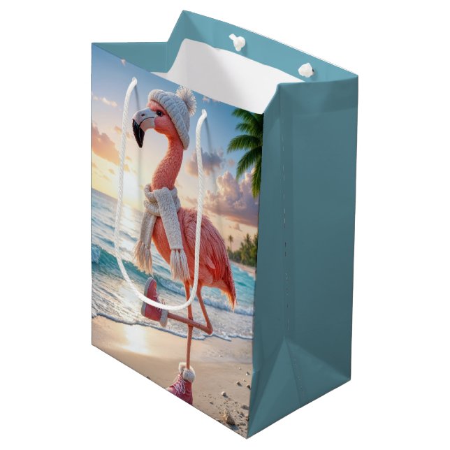 Flamingo Wearing Scarf and Pink Boots (Framsidan Vinklad)