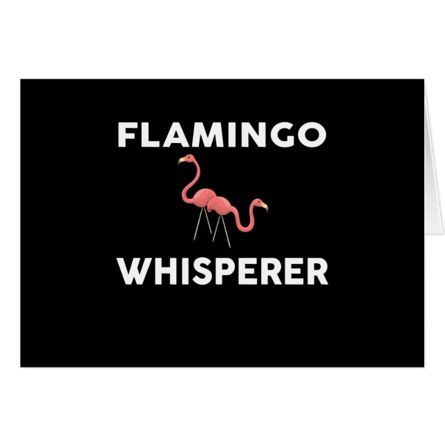 Flamingo Whisperer Novelty Flamingos Hälsningskort (Framsidan Horizontal)