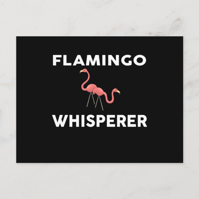 Flamingo Whisperer Novelty Flamingos Inbjudan Vykort (Framsida)