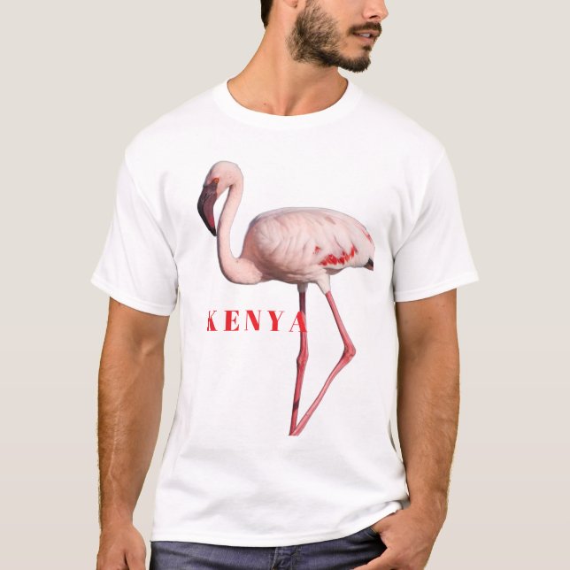 Flamingo Wildlife Portrait – Unisex Basic T-Shirt (Framsida)