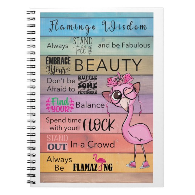 FLAMINGO WISDOM Spiral bärbar dator Anteckningsbok (Framsidan)