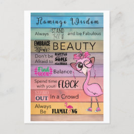 FLAMINGO WISDOM-vykort Vykort