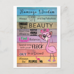 FLAMINGO WISDOM-vykort Vykort