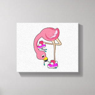 Flamingo with Shoes Canvastryck