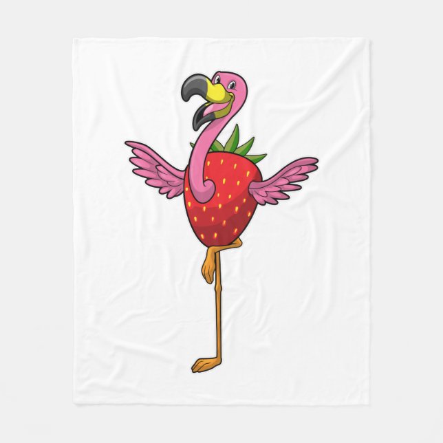 Flamingo with Strawberry Fleecefilt (Framsidan)