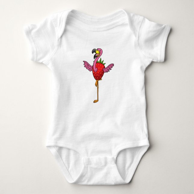 Flamingo with Strawberry T Shirt (Framsida)