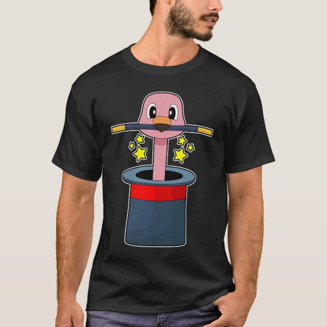 Flamingo Wizard Magic trollspö T Shirt (Framsida)
