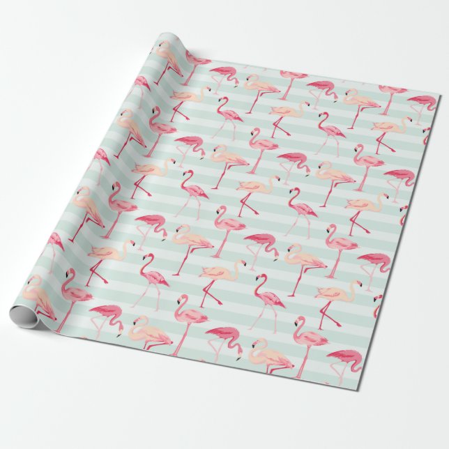 Flamingo Wrapping Papper Presentpapper (Utrullad)