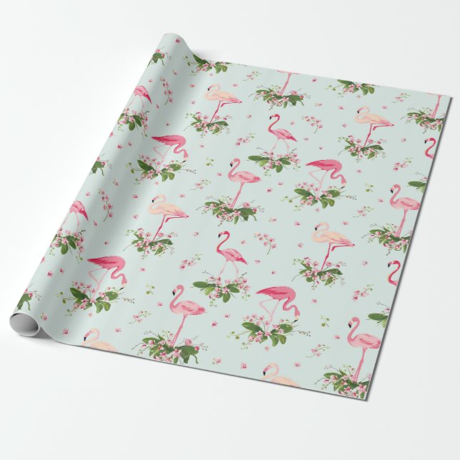 Flamingo Wrapping Papper Presentpapper (Utrullad)