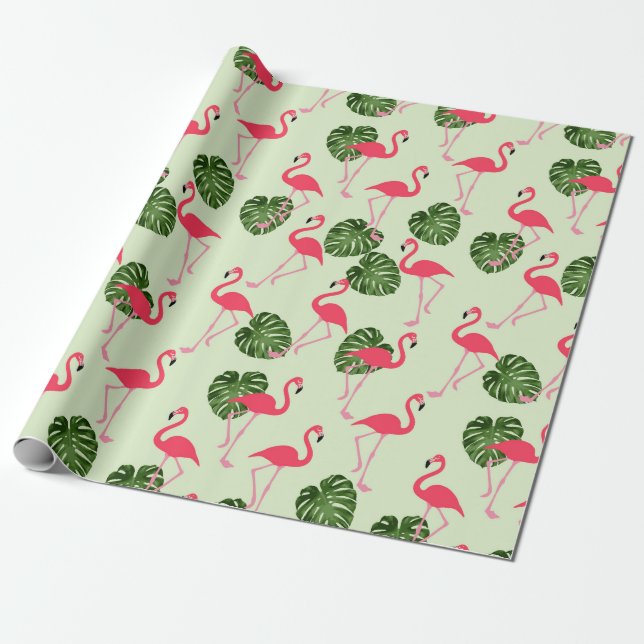 Flamingo Wrapping Papper Presentpapper (Utrullad)