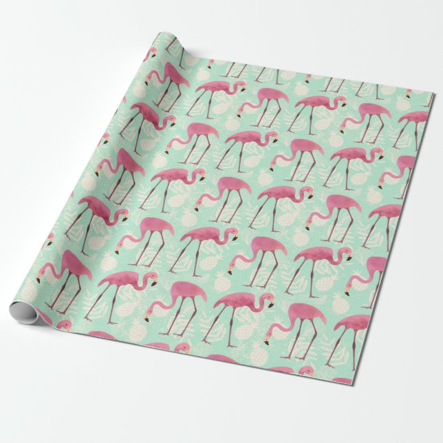Flamingo Wrapping Papper Presentpapper (Utrullad)