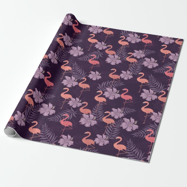 Flamingo Wrapping Papper Presentpapper (Utrullad)