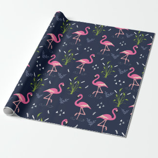 Flamingo Wrapping Papper - Rosa Flamingos på flott Presentpapper