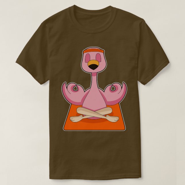 Flamingo Yoga Fitness Meditation T Shirt (Design framsida)