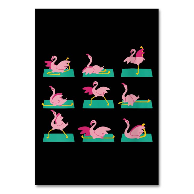 Flamingo Yoga Poses Meditation Workout Bordsnummer (Framsidan)