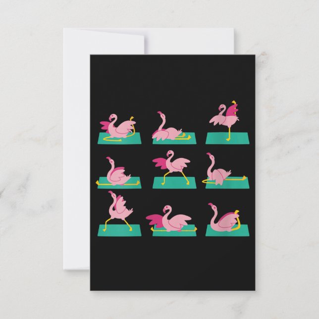 Flamingo Yoga Poses Meditation Workout Tack Kort (Framsida)