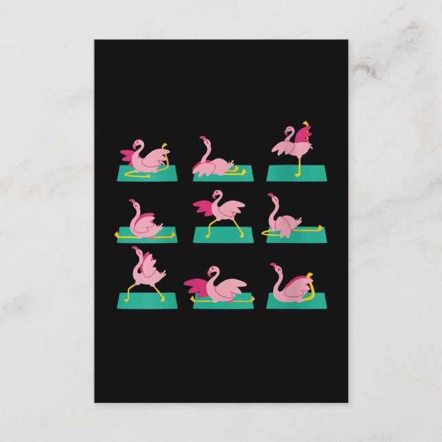 Flamingo Yoga Poses Meditation Workout Tilläggskort (Framsida)