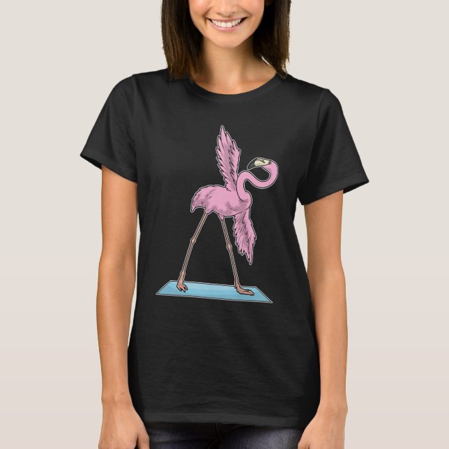 Flamingo Yoga Yogamatta T Shirt (Framsida)