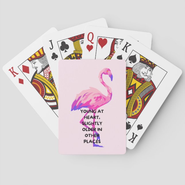 Flamingo Young at Heart-nyj som säger citat Casinokort (Baksidan)
