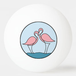 Flamingo Your Business Round Logotyp Art Anpassnin Pingisboll
