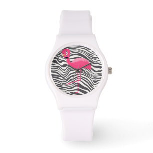 FLAMINGO ZEBRA RAND ANPASSNINGSBAR WHITE WATCH ARMBANDSUR