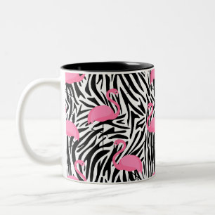 Flamingo Zebra tryck, sommar Två-Tonad Mugg