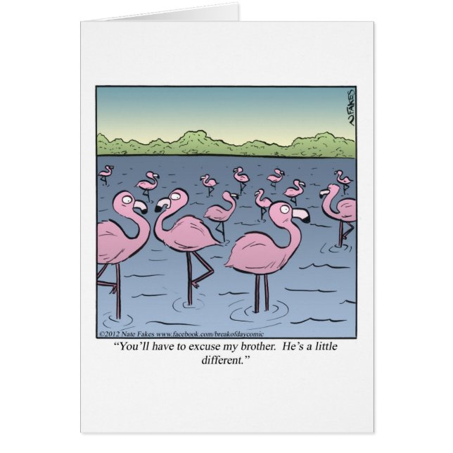 Flamingobroder Hälsningskort (Framsidan)