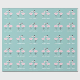 Flamingobrud- och för brudgumpersonliggåva sjal presentpapper