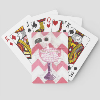 Flamingococtail som leker kort spel kort