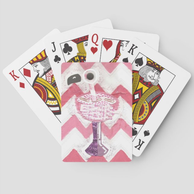 Flamingococtail som leker kort spel kort (Baksidan)