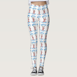 Flamingodamasker - stor logotyp leggings