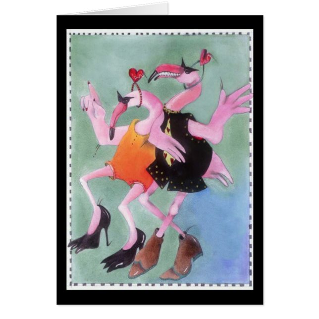 Flamingodans Hälsningskort (Framsidan)