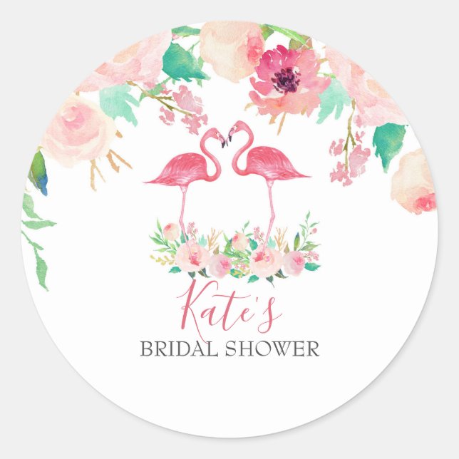 Flamingodekaler Runt Klistermärke (Framsida)
