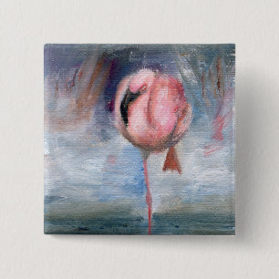 Flamingoen ACEO knäppas Knapp