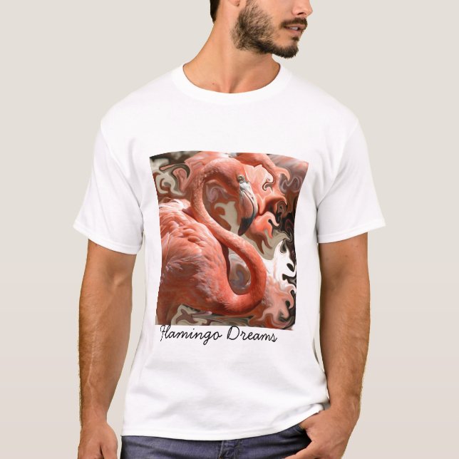 Flamingoen drömm T-tröja T-shirt (Framsida)