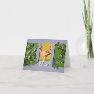 Flamingoen noterar kortet kort