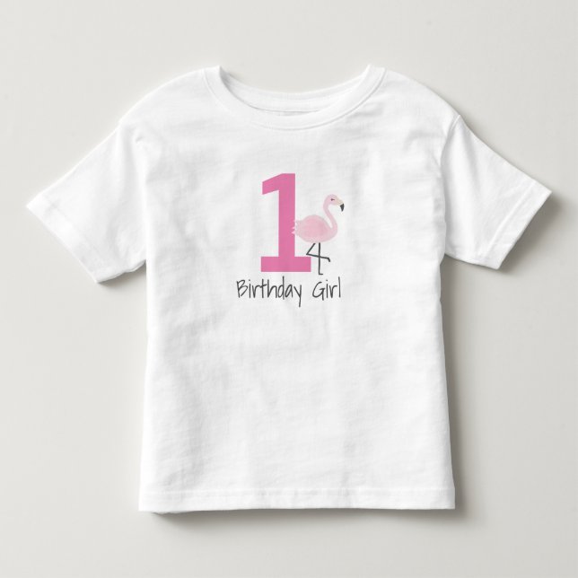 Flamingoen numrerar födelsedagskjortan (kan ändra t-shirt (Framsida)