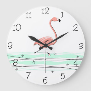 Flamingoen numrerar tar tid på rundan stor klocka