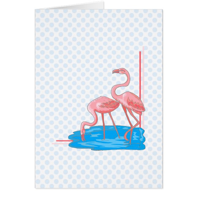 Flamingoen parar hälsningskort (Framsidan)